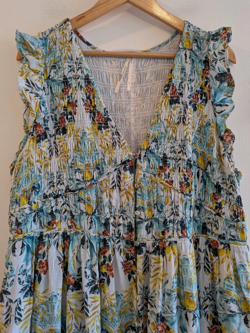 Anthropologie Peregrine Midi‎ Dress Floral Tiered Bohemian Cottagecore Size 2X - Picture 4 of 15